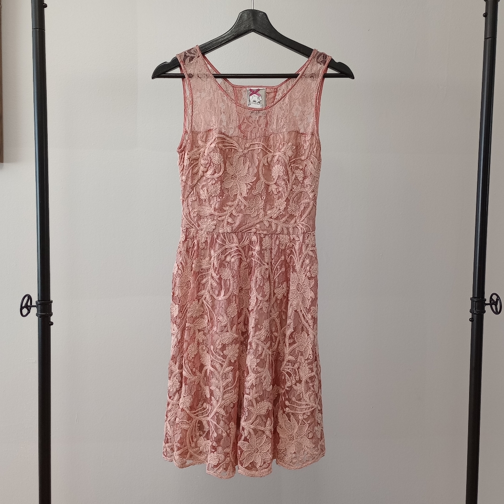 Yoana Baraschi Pink Lace Dress